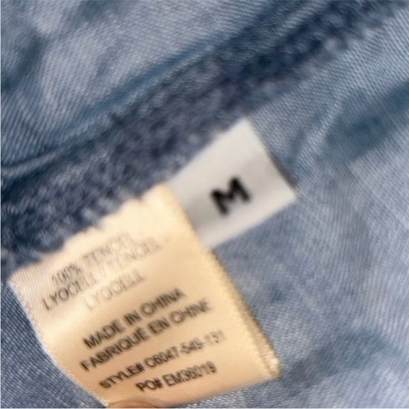 Anthropologie Cloth & Stone Chambray blue distressed-look Sleeveless jum… - Picture 5 of 6